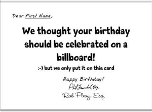 birthday card message shows branding for lawyers