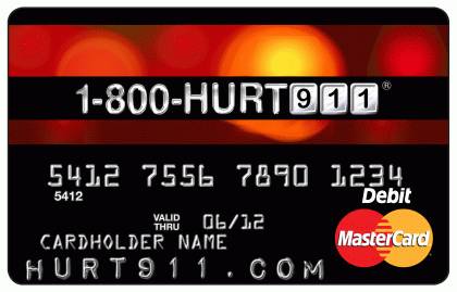 Personal injury lawyer advertising on debit cards