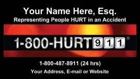 personal injury lawyer business card advertising