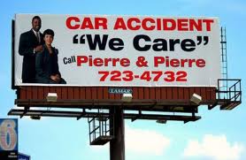 Image showing a lawyer's billboard emphasizing We Care
