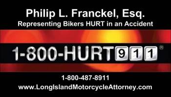 business cards advertising a lawyer for motorcycle accident cases