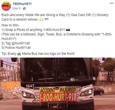 Free Gas Card rules posted on Facebook