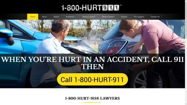 1800HURT911.com Attorney Directory for Personal injury lawyer advertising