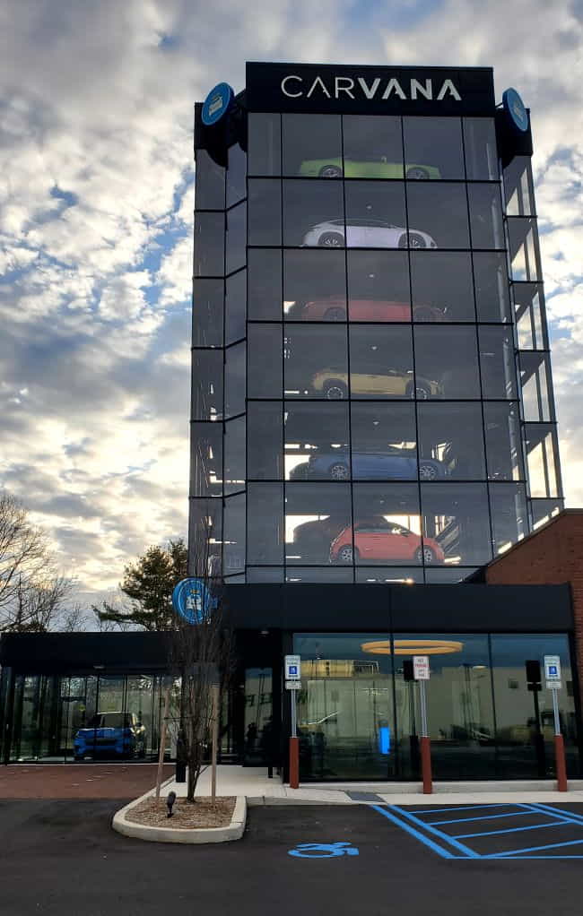 Carvana building is their billboard